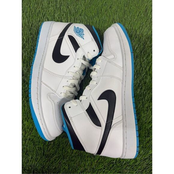 Size 12 OG ALL VNDS - Air Jordan 1 Mid Laser Blue - Picture 6 of 7